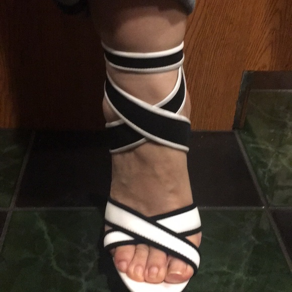 white shoes with clear heels